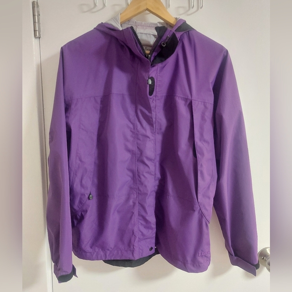 L.L. Bean Jackets & Blazers - L.L. Bean Purple Hooded Rain Coat